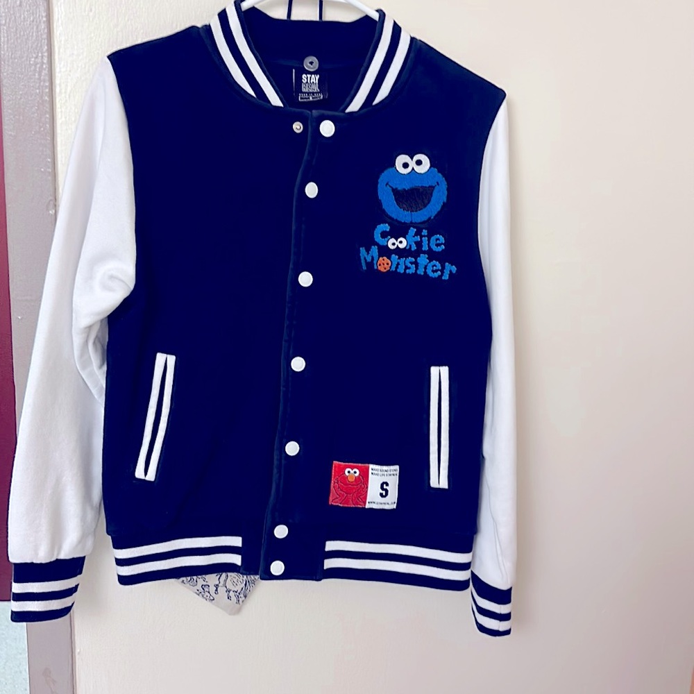 Cookie Monster baseball jacket unisex